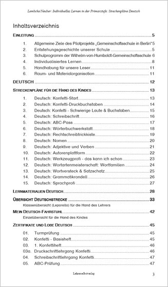 Individuelles Lernen in der Primarstufe: Streckenpläne Deutsch